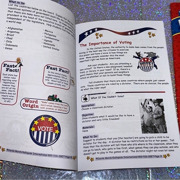 ELECTION Resources Lot of 2 Activity Books and Patriotic Bunting Accents - Picture 11 of 16